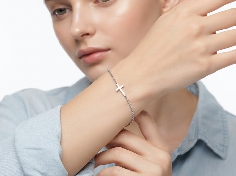 Bransoletka gładki krzyżyk